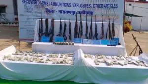 Maoists and Naxals ମାଓ ଡମ୍ପ ଠାବ, ୨୮ଟି ଅତ୍ୟାଧୁନିକ ବନ୍ଧୁକ, ୧ କୋଟିରୁ ଊର୍ଦ୍ଧ୍ବ ଟଙ୍କା ଜବତ